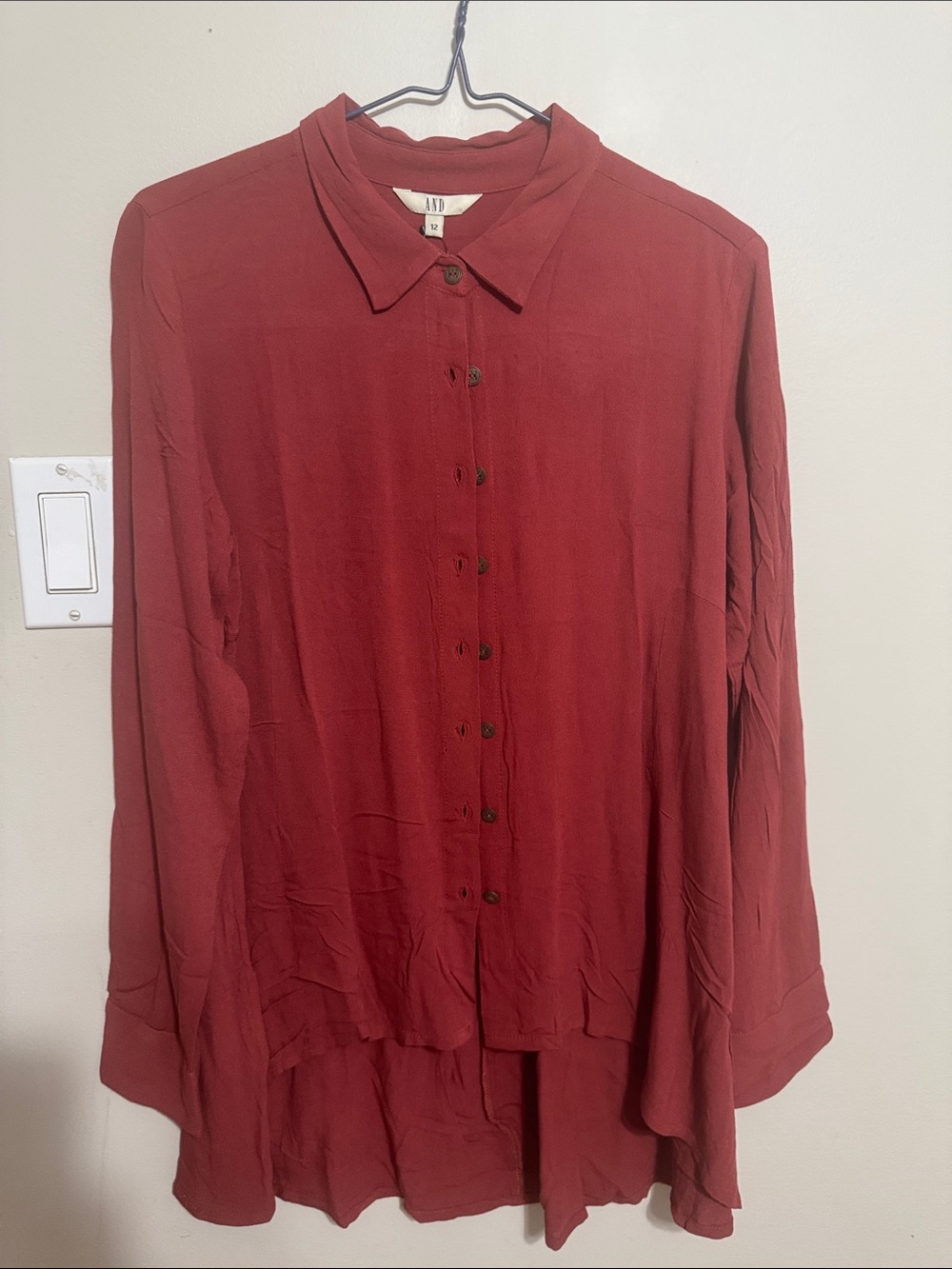 AND by Anita Dongre brick red colour/Rust colour tunic top.